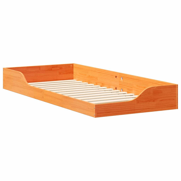 Sengestel Voks brun 90 x 210 cm Massiv fyrretræ
