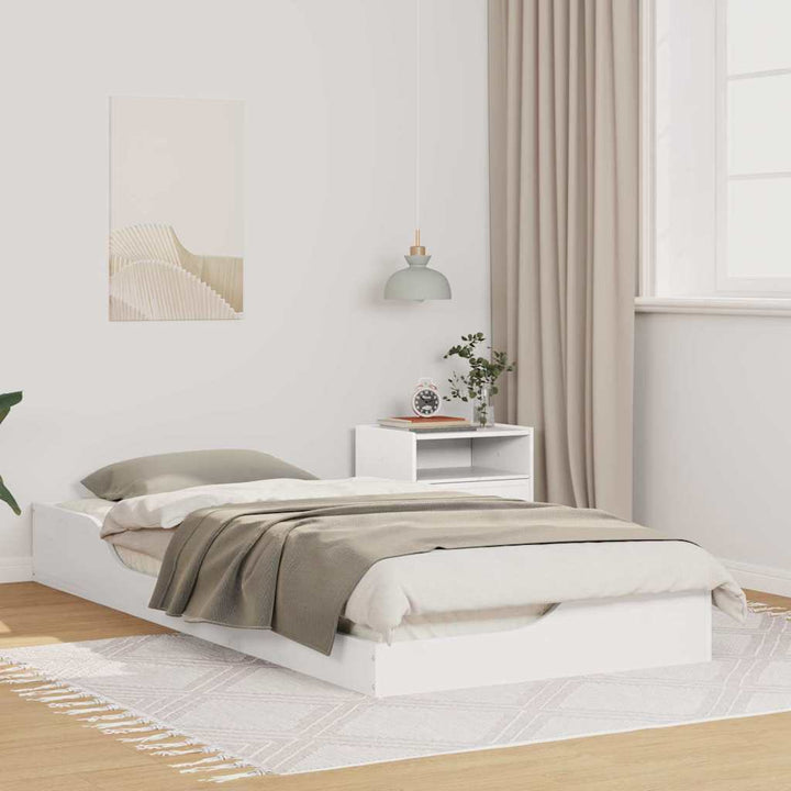 Sengestel Hvid 100 x 210 cm Massiv fyrretræ