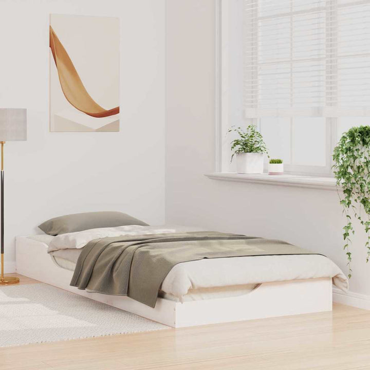 Sengestel Hvid 100 x 210 cm Massiv fyrretræ