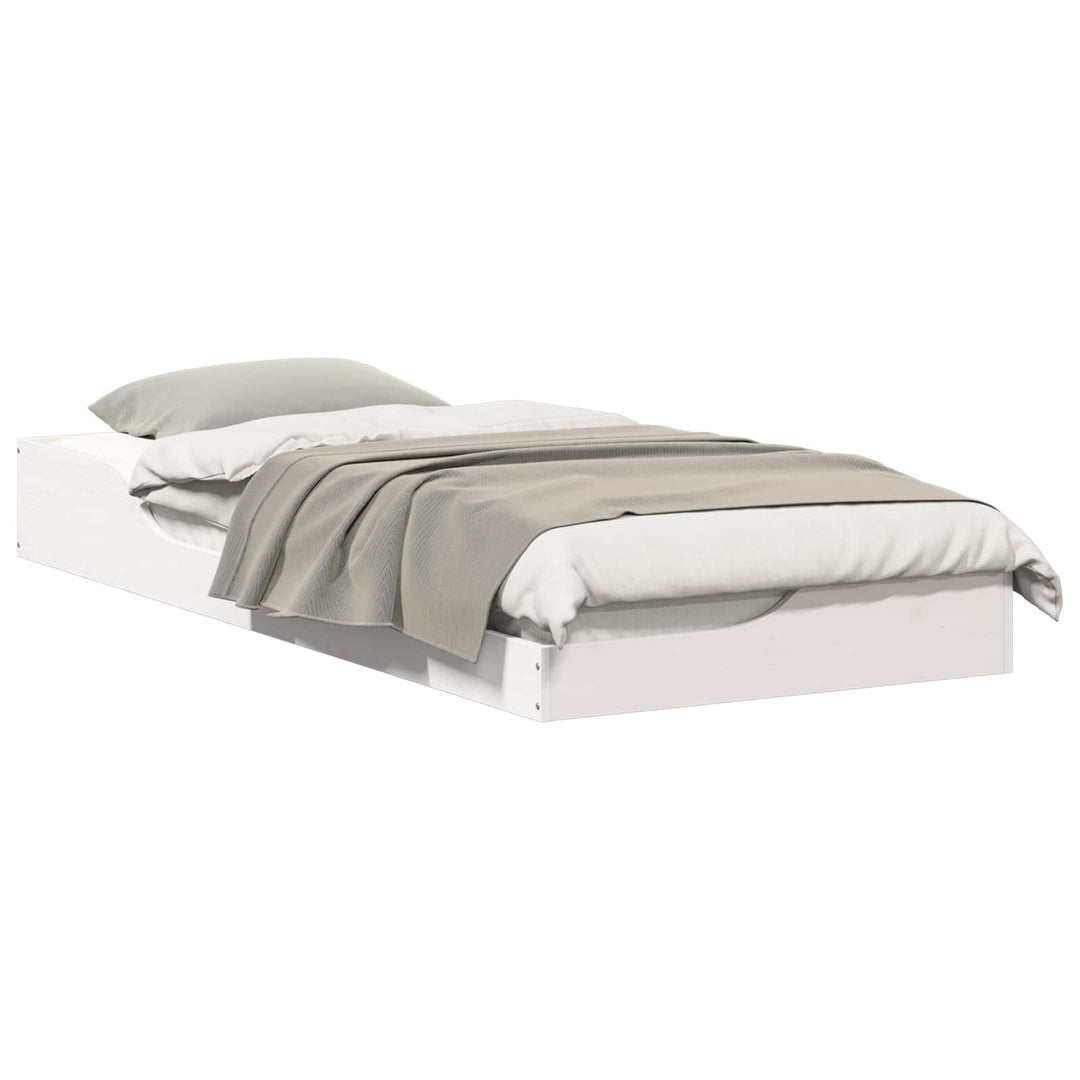 Sengestel Hvid 100 x 210 cm Massiv fyrretræ