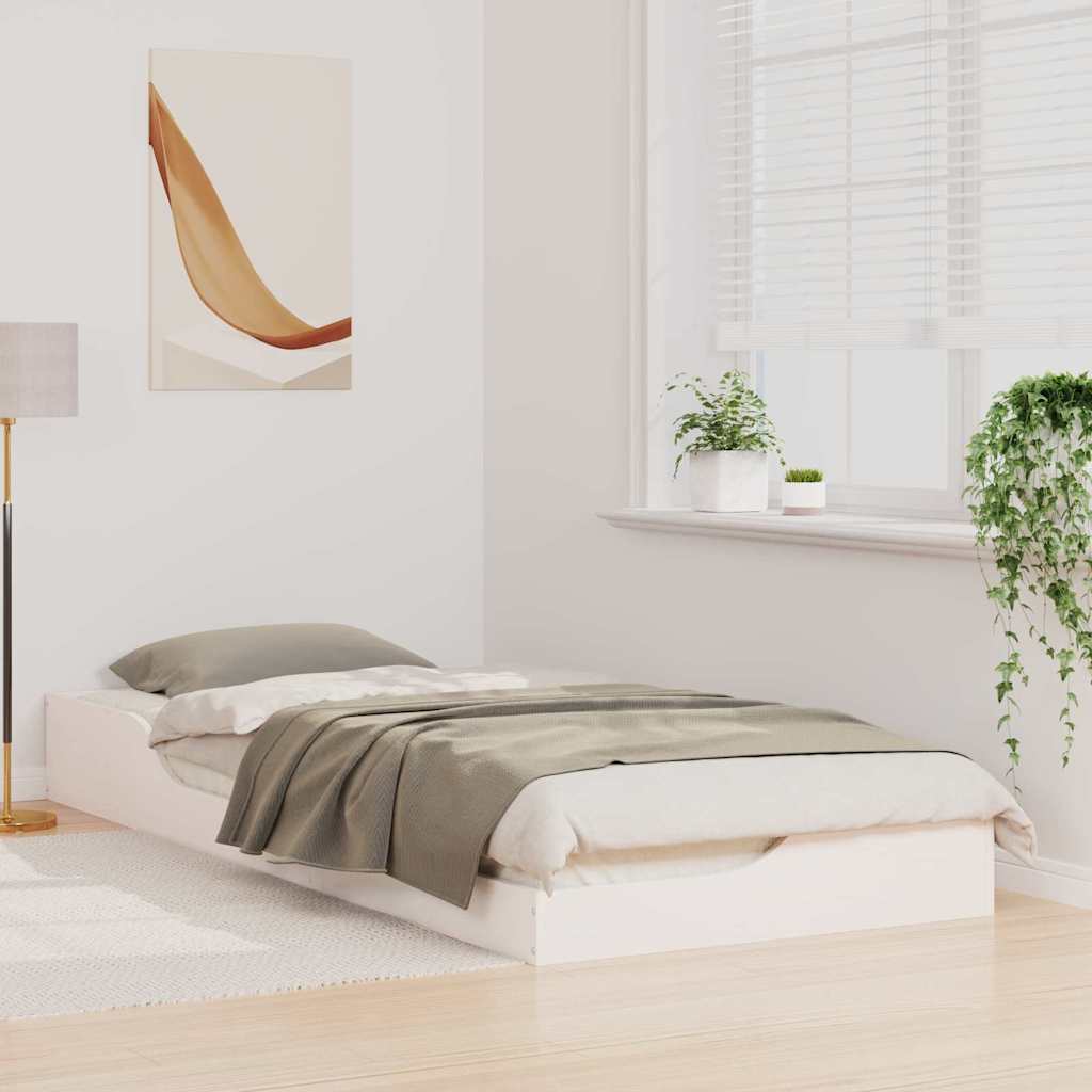 Sengestel Hvid 80 x 220 cm Massiv fyrretræ