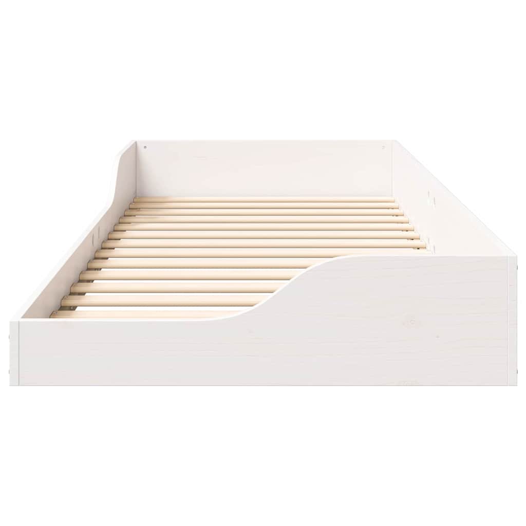 Sengestel Hvid 80 x 220 cm Massiv fyrretræ