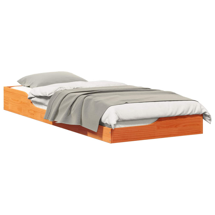 Sengestel Voks brun 80 x 220 cm Massiv fyrretræ