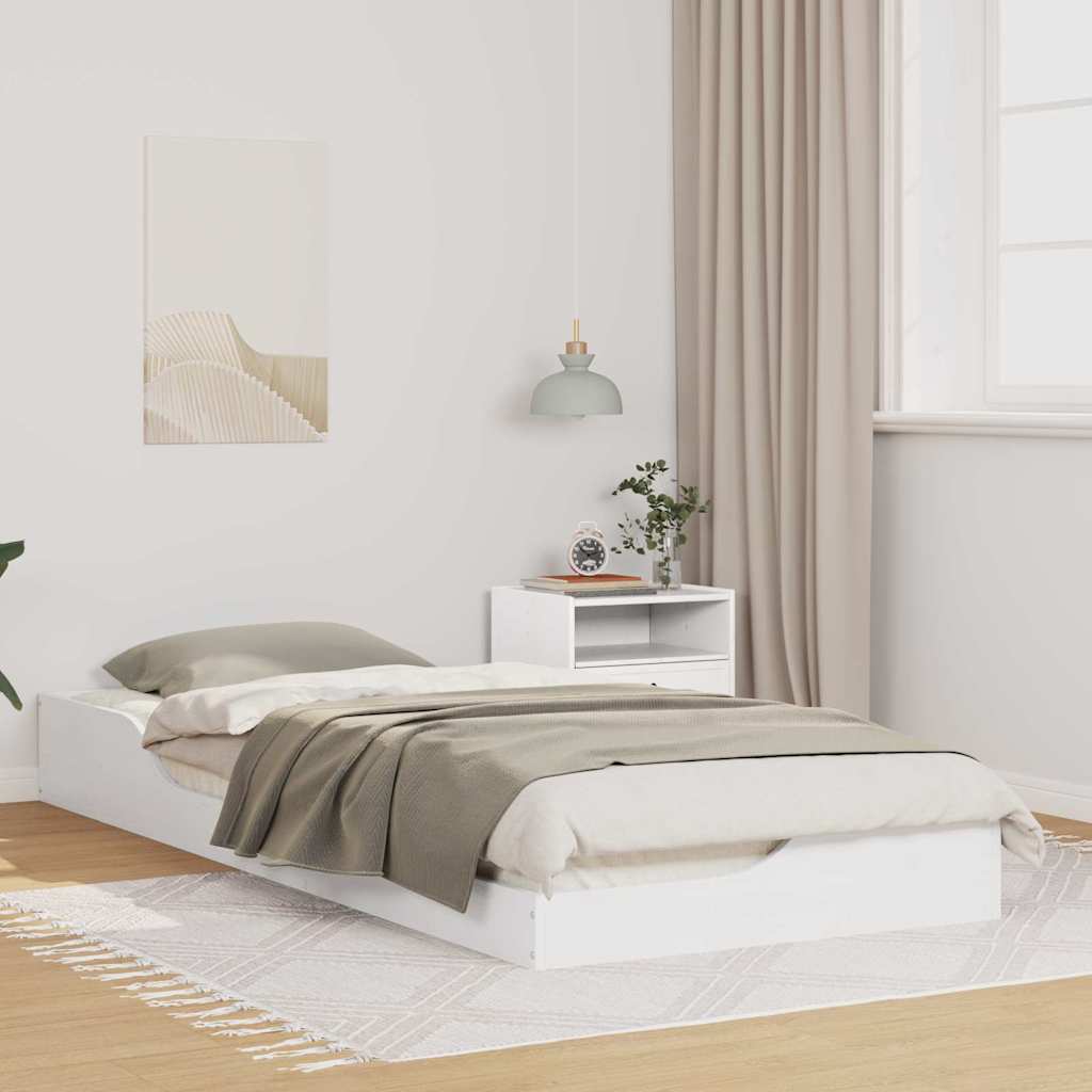 Sengestel Hvid 90 x 220 cm Massiv fyrretræ