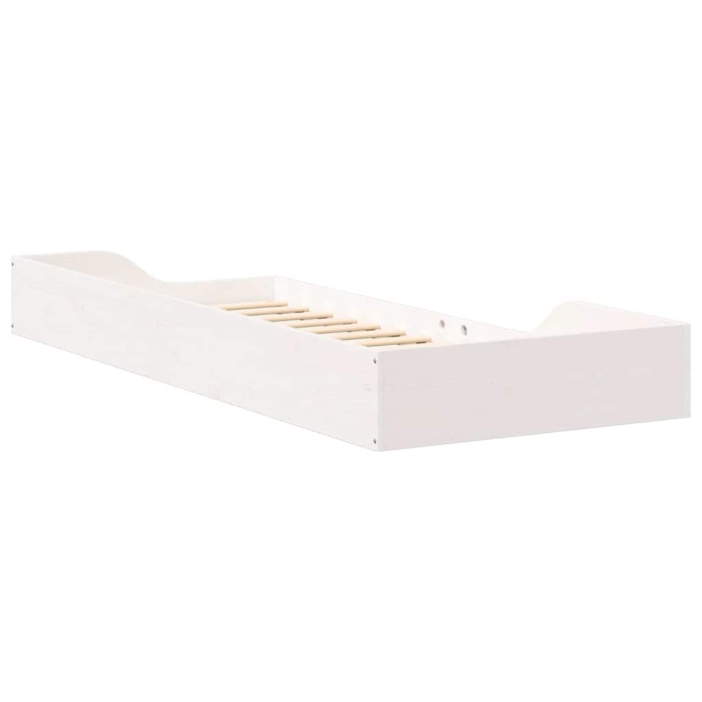 Sengestel Hvid 90 x 220 cm Massiv fyrretræ