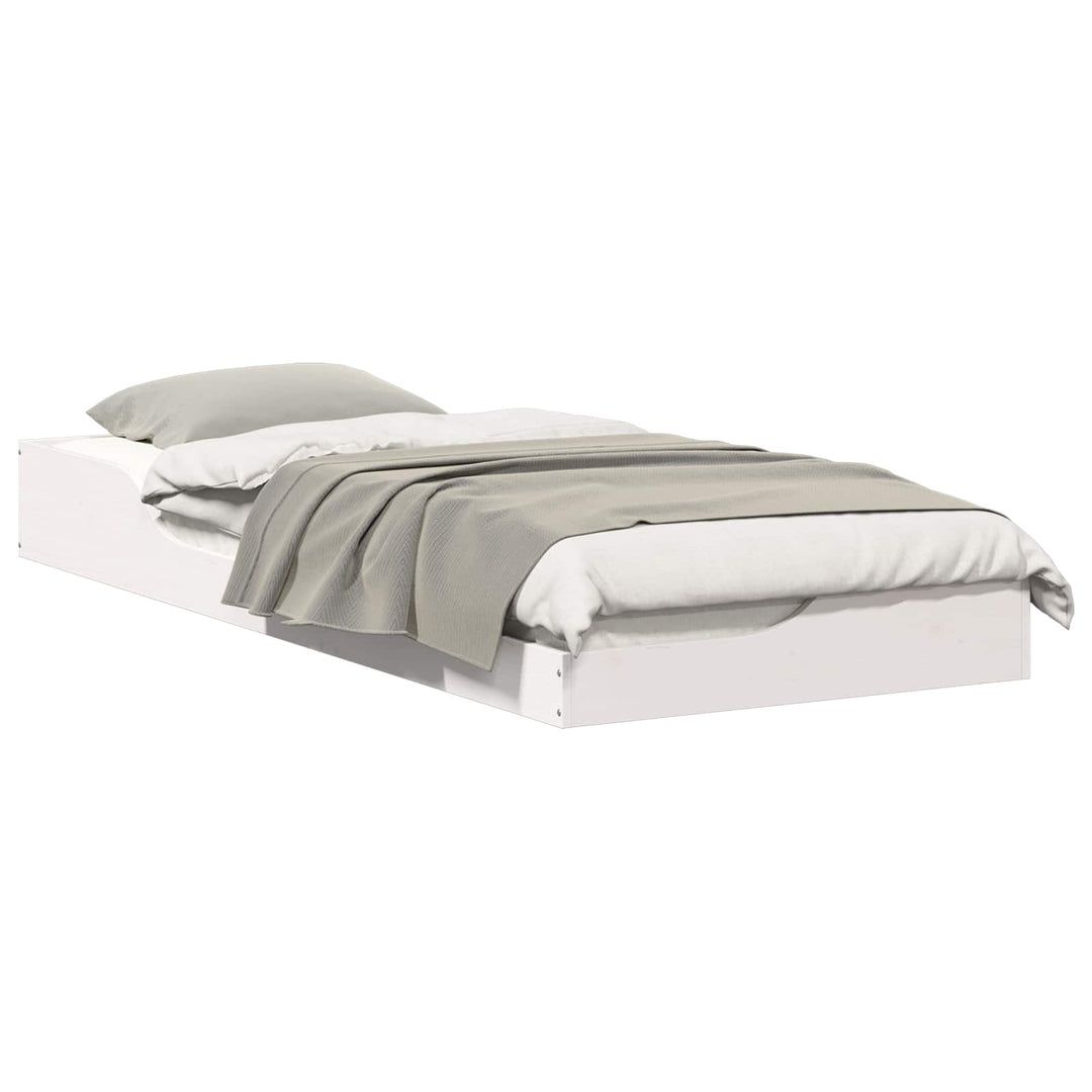 Sengestel Hvid 100 x 220 cm Massiv fyrretræ