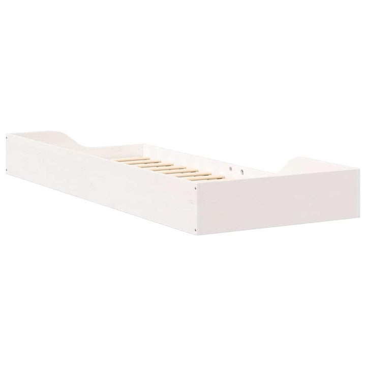 Sengestel Hvid 100 x 220 cm Massiv fyrretræ