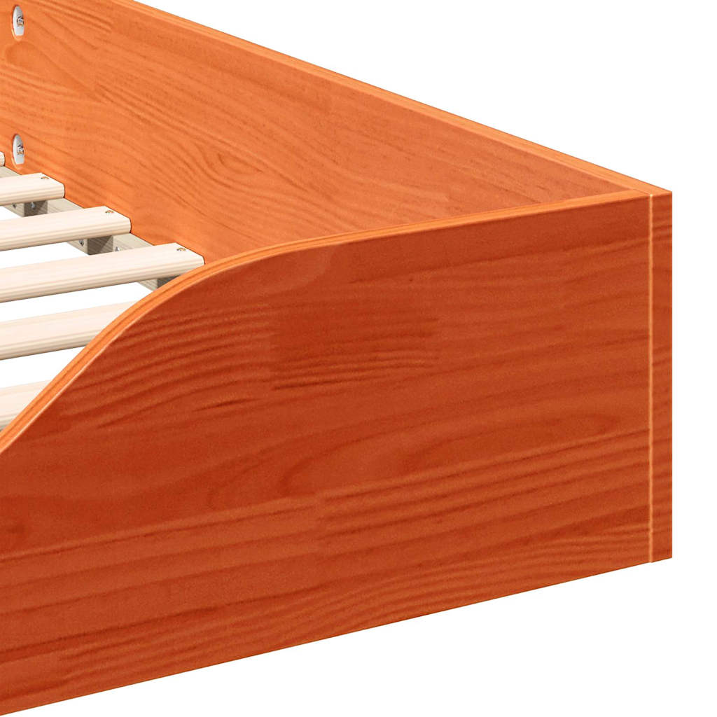 Sengestel Voks brun 100 x 220 cm Massiv fyrretræ