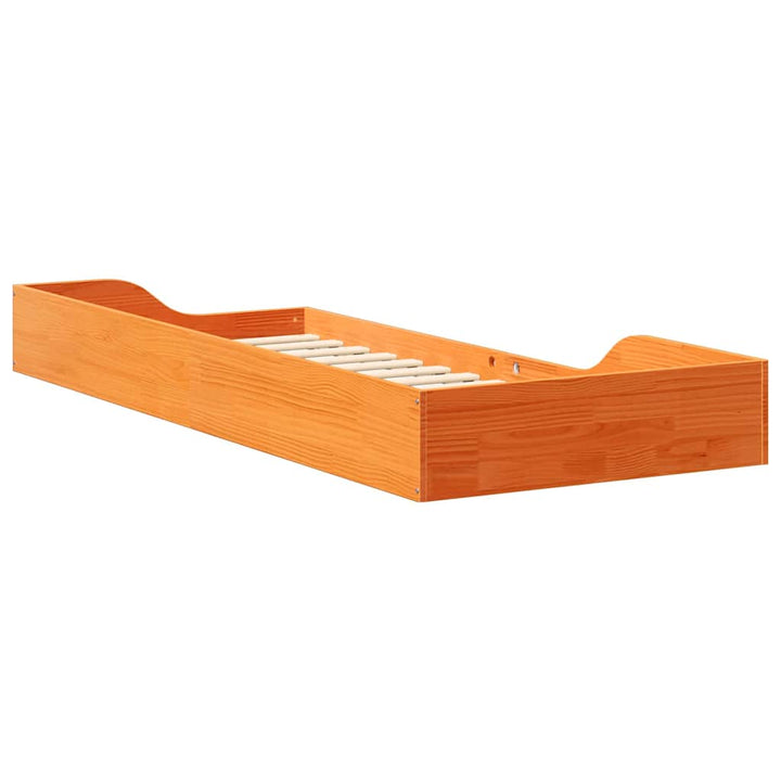 Sengestel Voks brun 100 x 220 cm Massiv fyrretræ