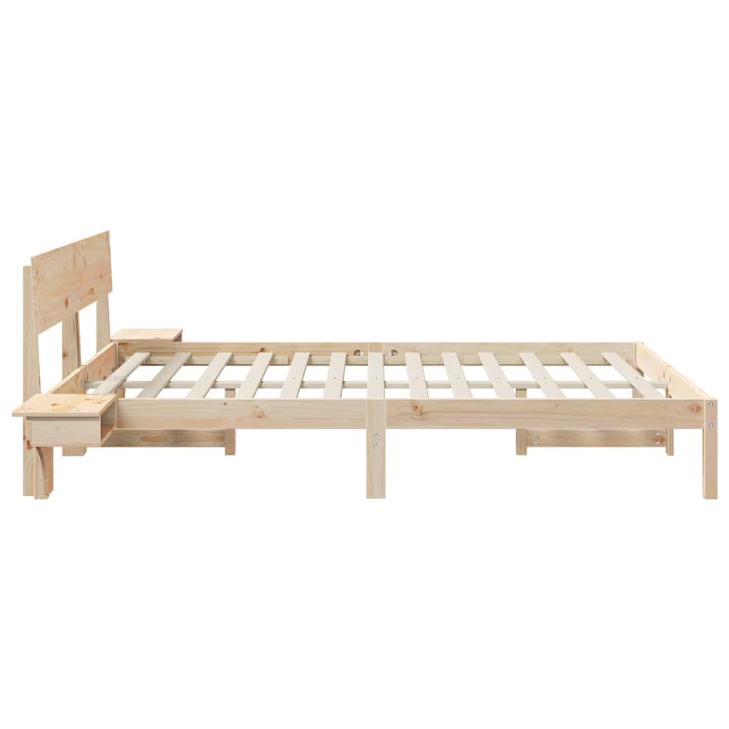 Sengestel med hovedgærde Brun 160 x 200 cm Massiv fyrretræ