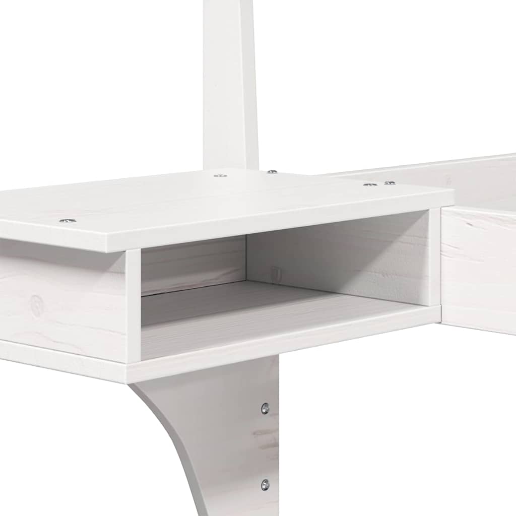 Sengestel med hovedgærde Hvid 160 x 200 cm Massiv fyrretræ