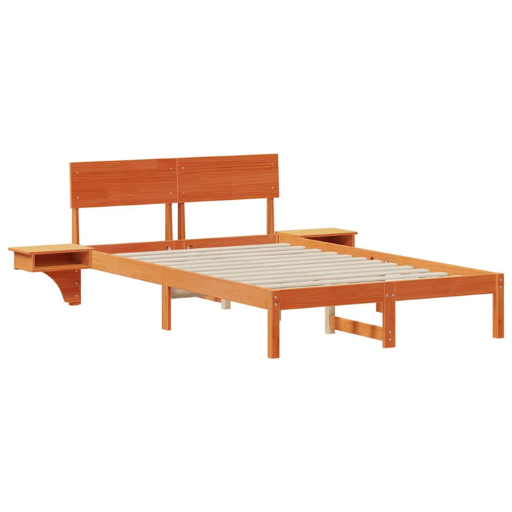 Sengestel med hovedgærde Voks brun 120 x 200 cm Massiv fyrretræ