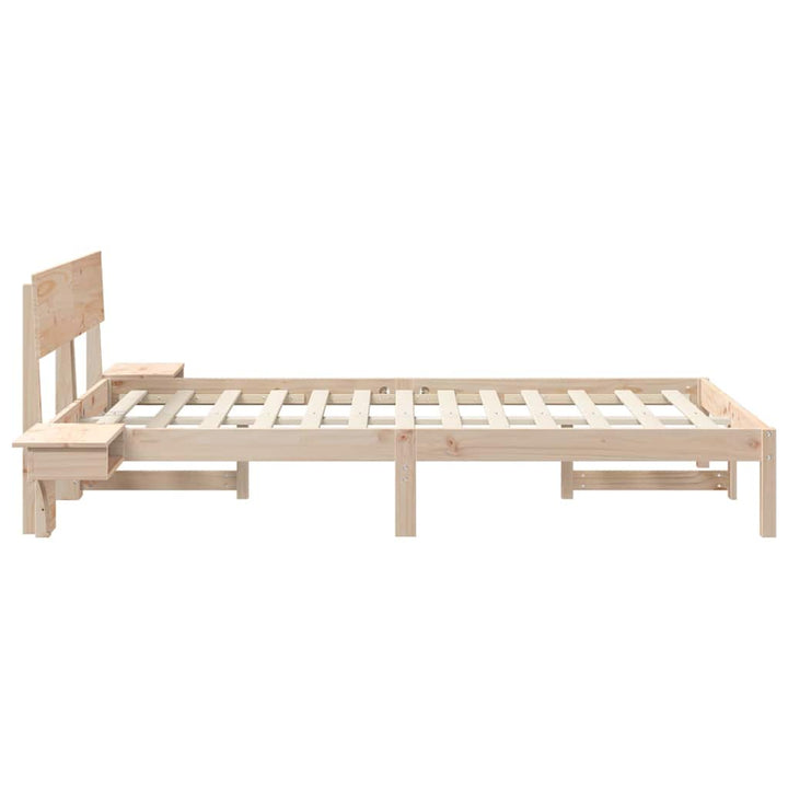 Sengestel med hovedgærde Brun 135 x 190 cm Massiv fyrretræ
