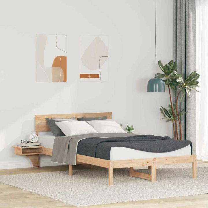 Sengestel med hovedgærde Brun 120 x 190 cm Massiv fyrretræ