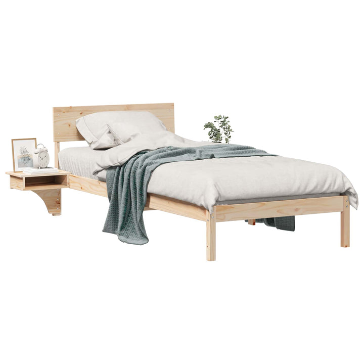 Sengestel med hovedgærde Brun 100 x 200 cm Massiv fyrretræ
