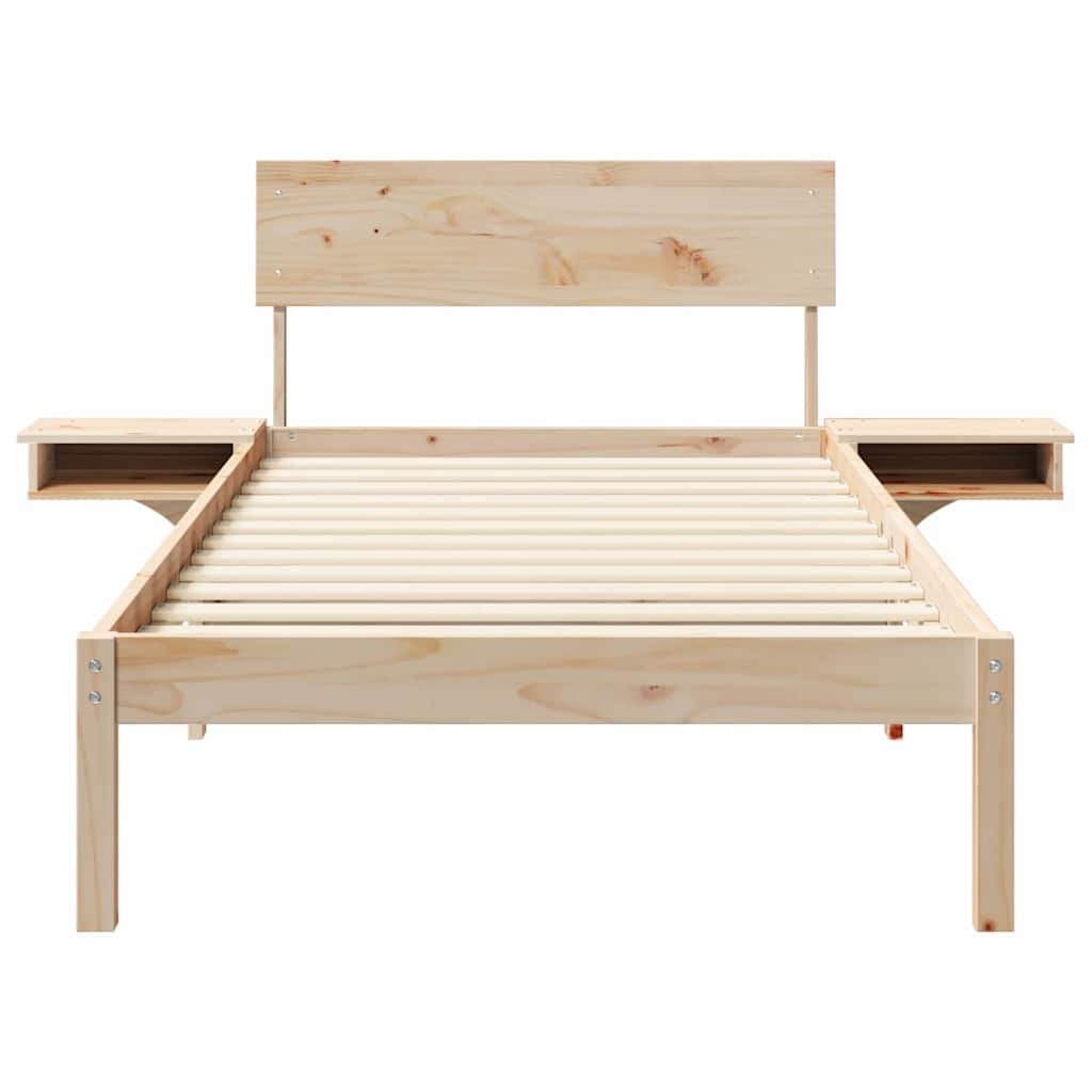 Sengestel med hovedgærde Brun 100 x 200 cm Massiv fyrretræ