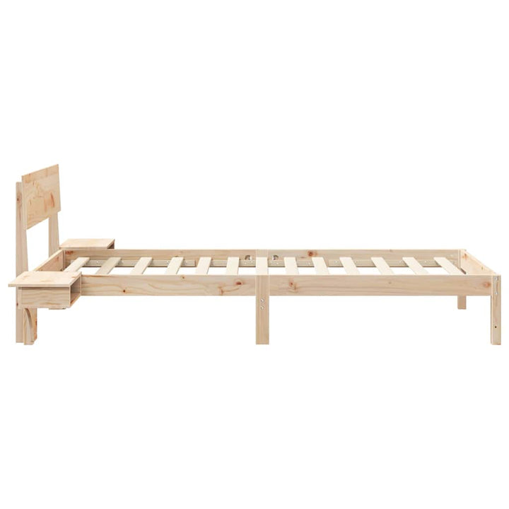 Sengestel med hovedgærde Brun 100 x 200 cm Massiv fyrretræ