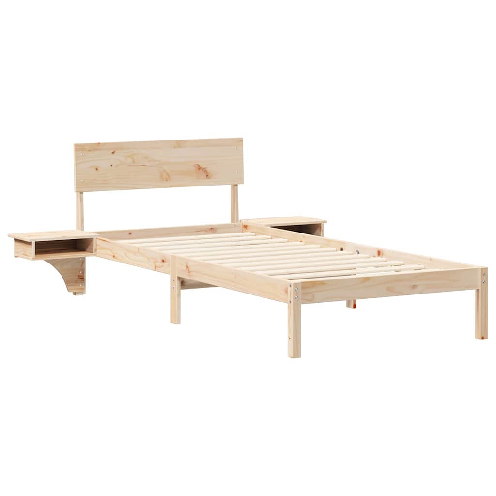 Sengestel med hovedgærde Brun 80 x 200 cm Massiv fyrretræ