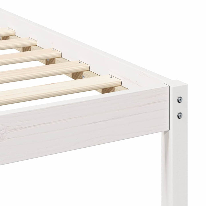 Sengestel med hovedgærde Hvid 90 x 190 cm Massiv fyrretræ
