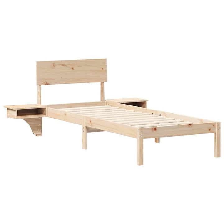 Sengestel med hovedgærde Brun 75 x 190 cm Massiv fyrretræ