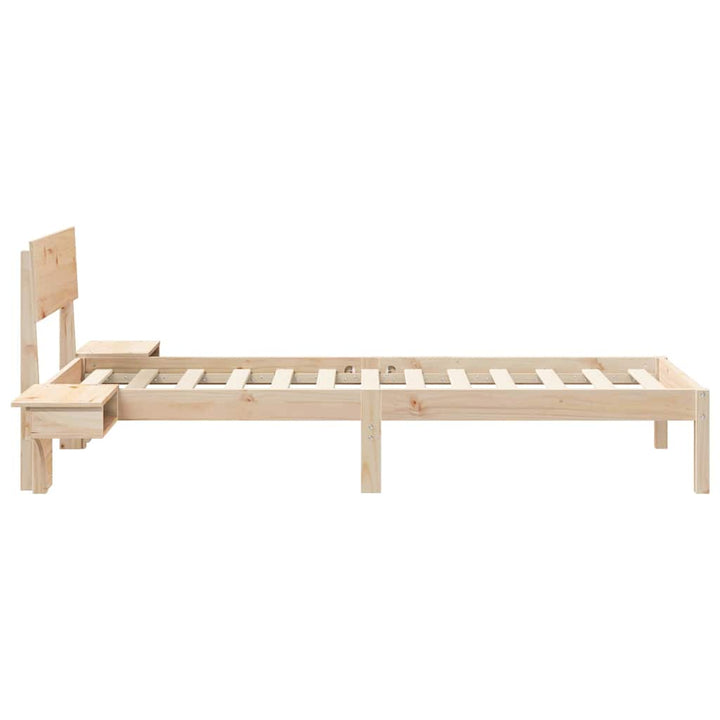 Sengestel med hovedgærde Brun 75 x 190 cm Massiv fyrretræ