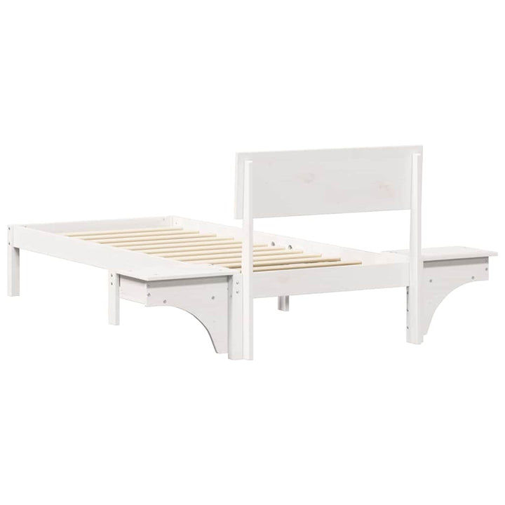Sengestel med hovedgærde Hvid 75 x 190 cm Massiv fyrretræ