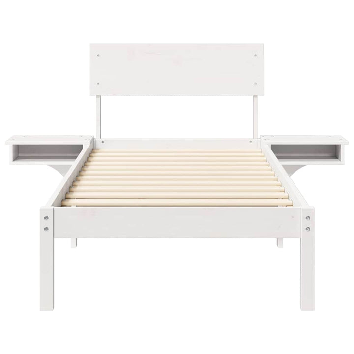 Sengestel med hovedgærde Hvid 75 x 190 cm Massiv fyrretræ