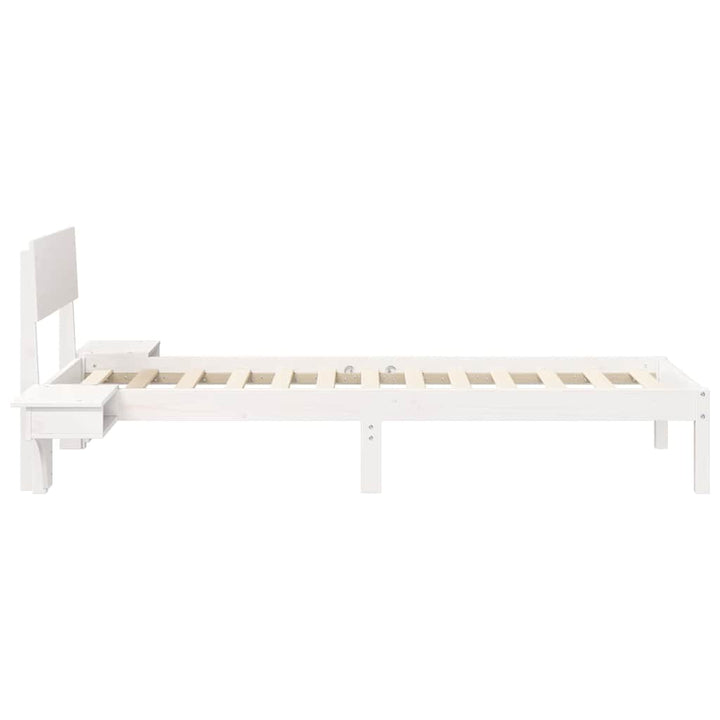 Sengestel med hovedgærde Hvid 75 x 190 cm Massiv fyrretræ