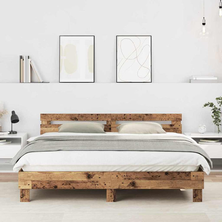 Sengestel Gammelt træ 203 x 185 x 70 cm Konstrueret træ