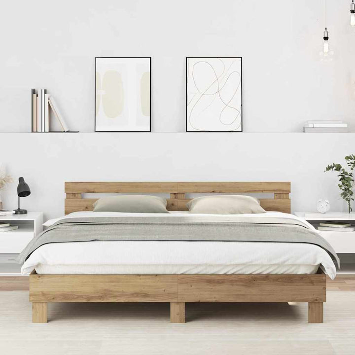 Sengestel Artisan Egetræ 203 x 185 x 70 cm Konstrueret træ