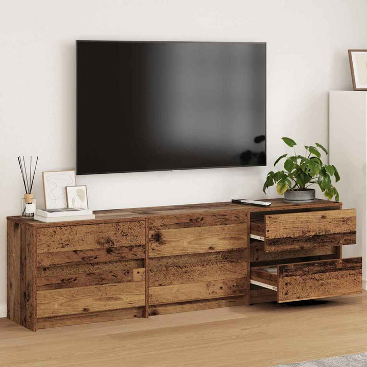 TV Enheder 2 pcs Gammelt træ 180 x 34 x 50 cm Konstrueret træ