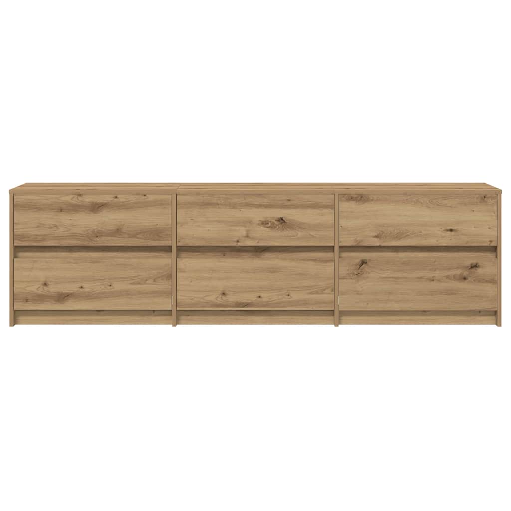 TV Enheder 2 pcs Artisan Egetræ Konstrueret træ