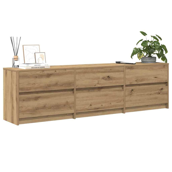 TV Enheder 2 pcs Artisan Egetræ Konstrueret træ