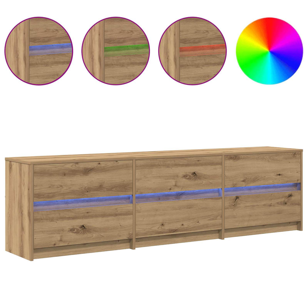 TV Enheder 2 pcs Artisan Egetræ Konstrueret træ