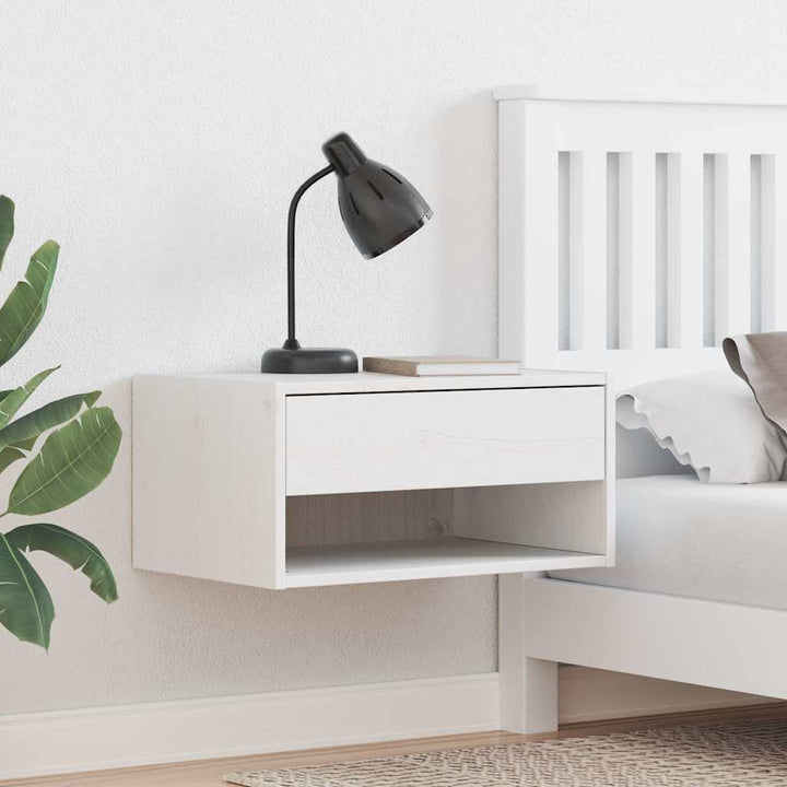 Sengebord 2 pcs Hvid 50 x 32,5 x 24 cm Massivt fyrretræ