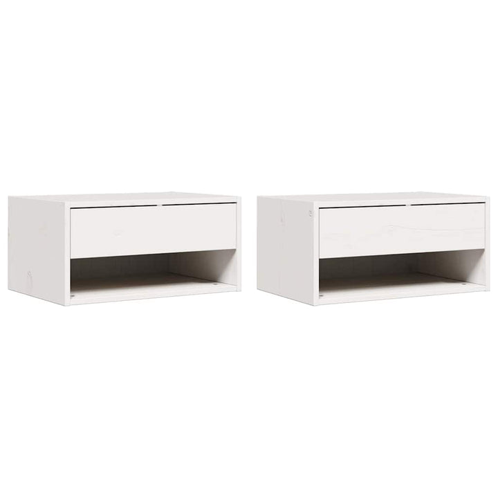 Sengebord 2 pcs Hvid 50 x 32,5 x 24 cm Massivt fyrretræ