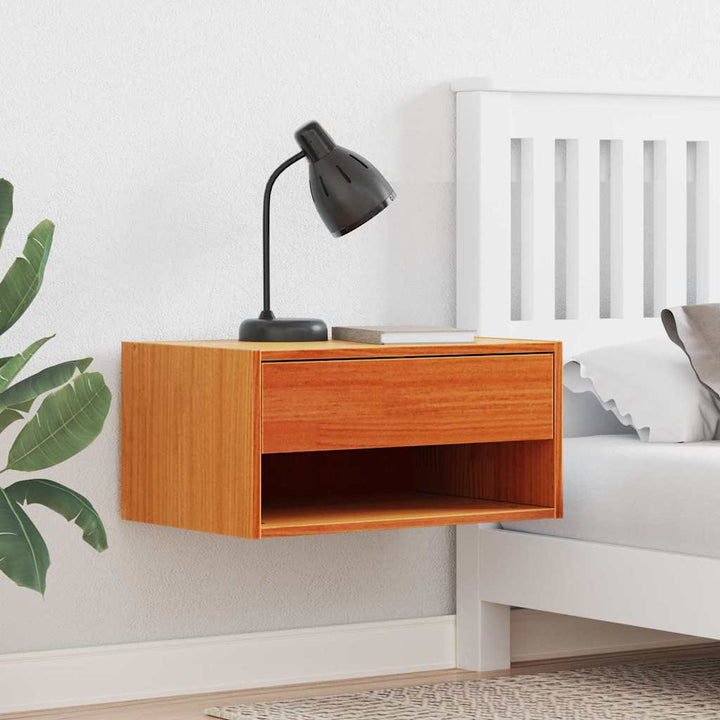 Sengebord 2 pcs Voks brun 50 x 32,5 x 24 cm Massivt fyrretræ