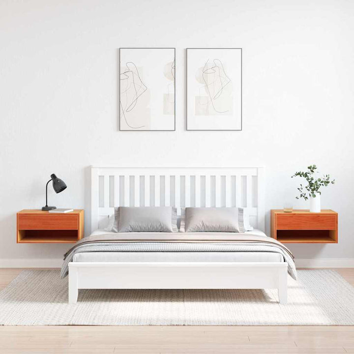 Sengebord 2 pcs Voks brun 50 x 32,5 x 24 cm Massivt fyrretræ