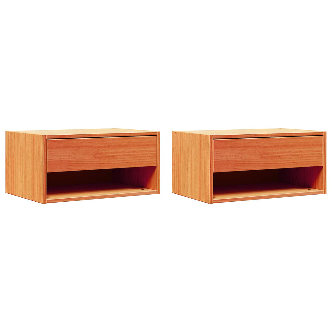 Sengebord 2 pcs Voks brun 50 x 32,5 x 24 cm Massivt fyrretræ