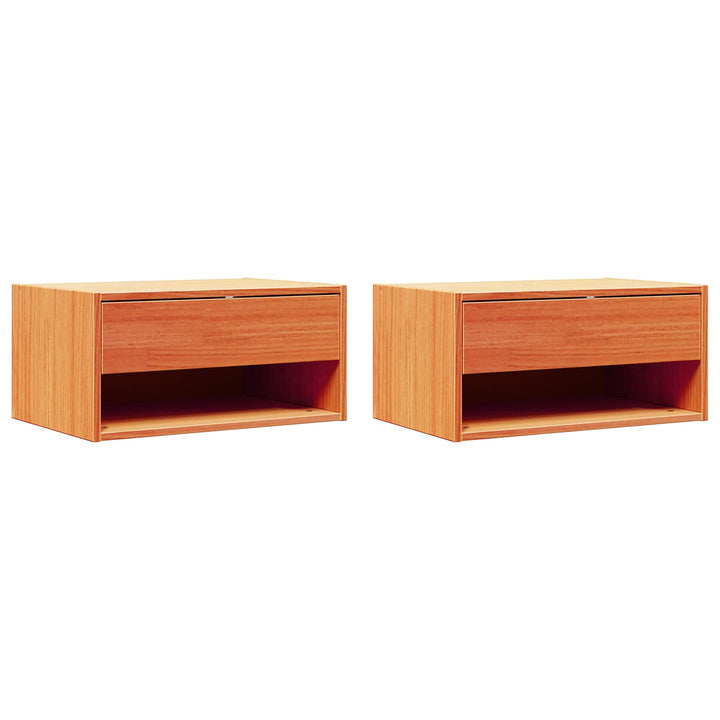 Sengebord 2 pcs Voks brun 50 x 32,5 x 24 cm Massivt fyrretræ
