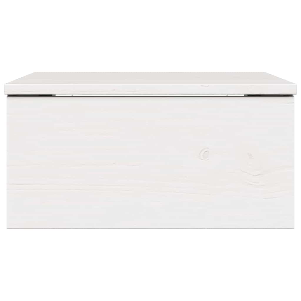 Sengebord med skuffe Hvid 37 x 35 x 18,5 cm Massivt fyrretræ