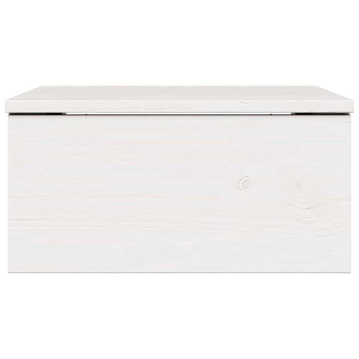 Sengebord med skuffe Hvid 37 x 35 x 18,5 cm Massivt fyrretræ