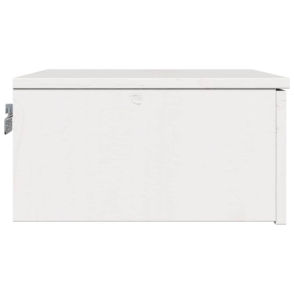 Sengebord med skuffe Hvid 37 x 35 x 18,5 cm Massivt fyrretræ