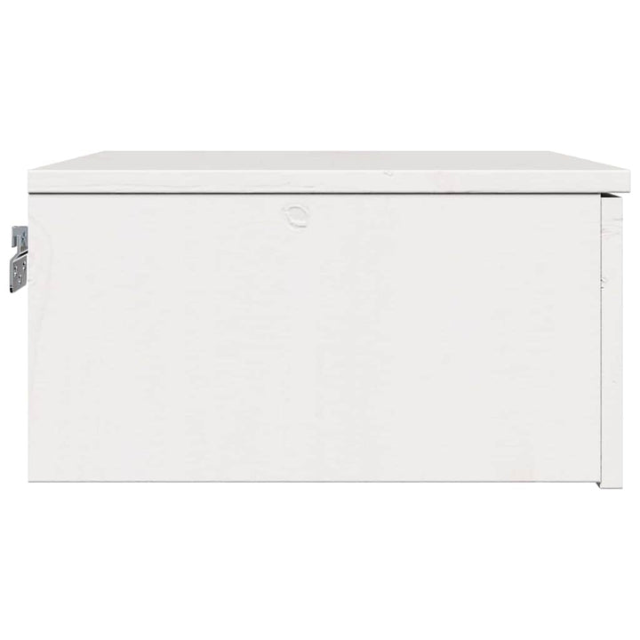 Sengebord med skuffe Hvid 37 x 35 x 18,5 cm Massivt fyrretræ