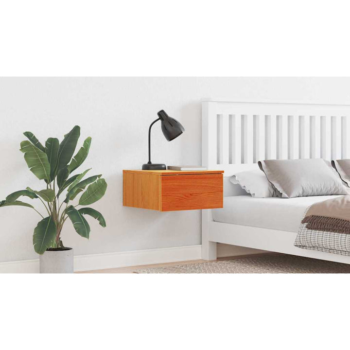 Sengebord Voks brun 37 x 35 x 18,5 cm Massivt fyrretræ