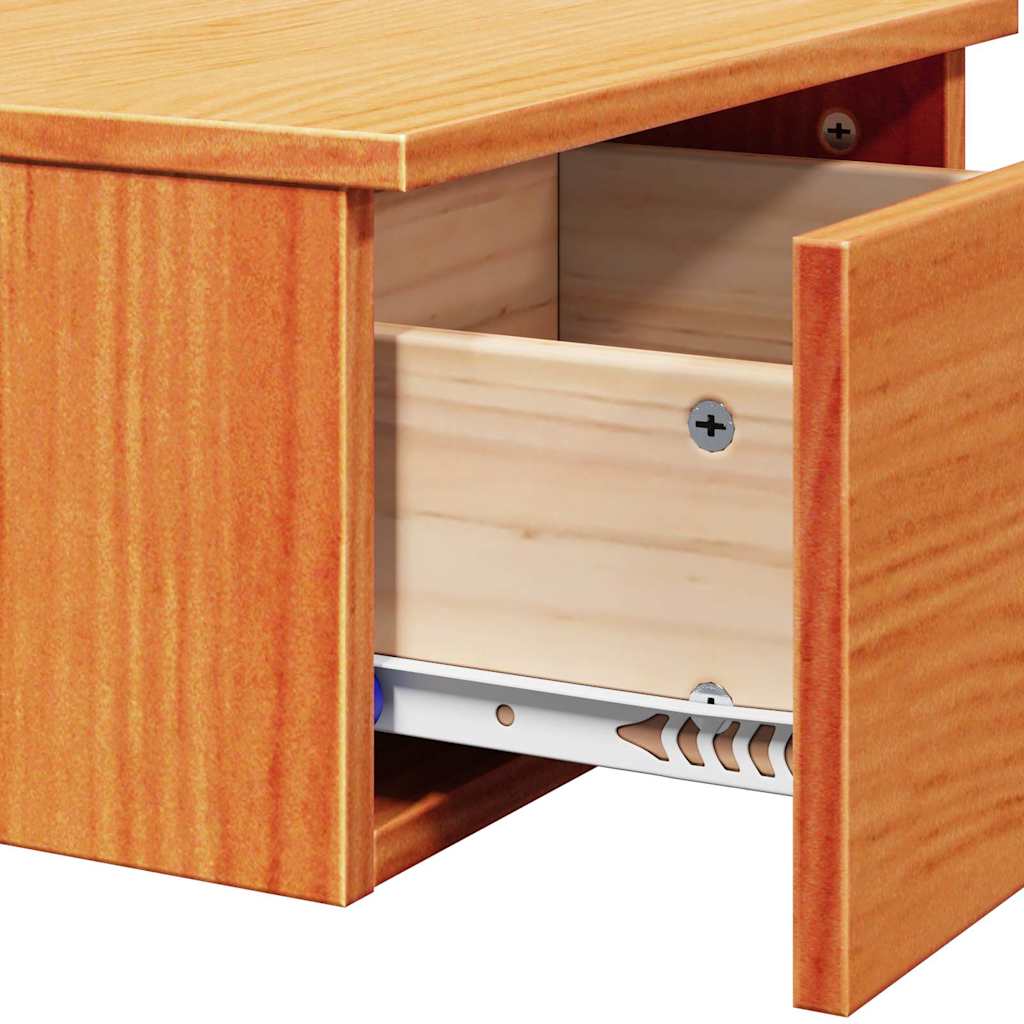Sengebord 2 pcs Voks brun 37 x 35 x 18,5 cm Massivt fyrretræ