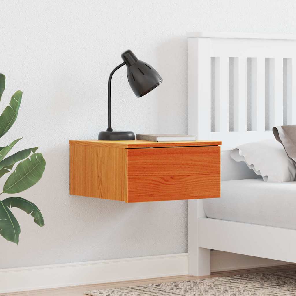 Sengebord 2 pcs Voks brun 37 x 35 x 18,5 cm Massivt fyrretræ