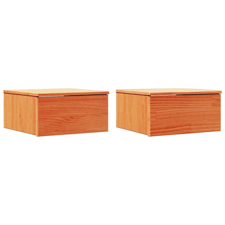 Sengebord 2 pcs Voks brun 37 x 35 x 18,5 cm Massivt fyrretræ