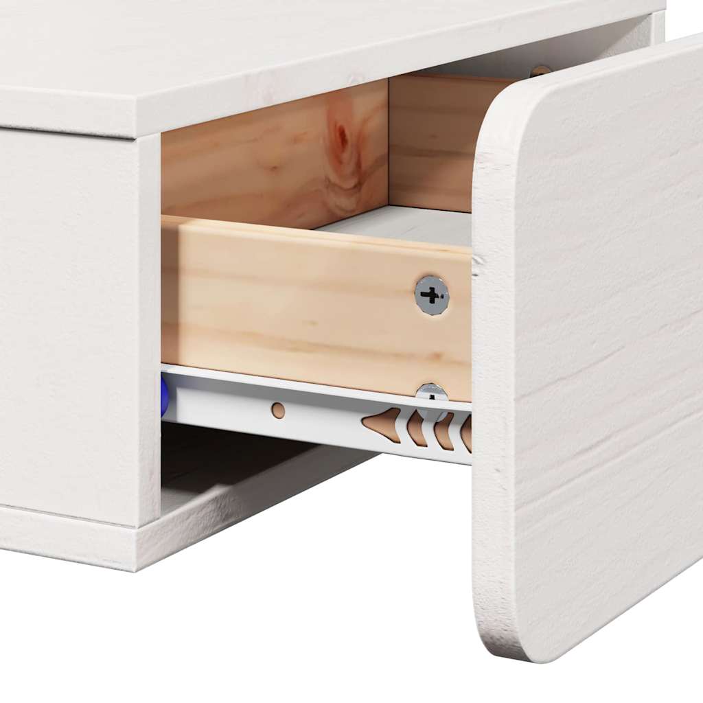 Sengebord 2 pcs Hvid 44 x 32,5 x 40 cm Massivt fyrretræ