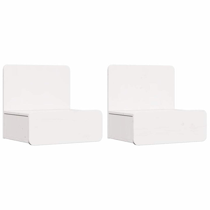 Sengebord 2 pcs Hvid 44 x 32,5 x 40 cm Massivt fyrretræ